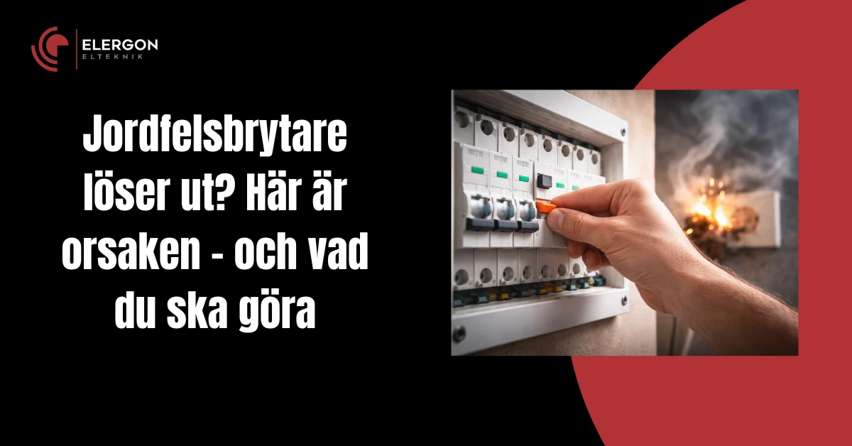 Person återställer jordfelsbrytare i elcentral efter att den löst ut