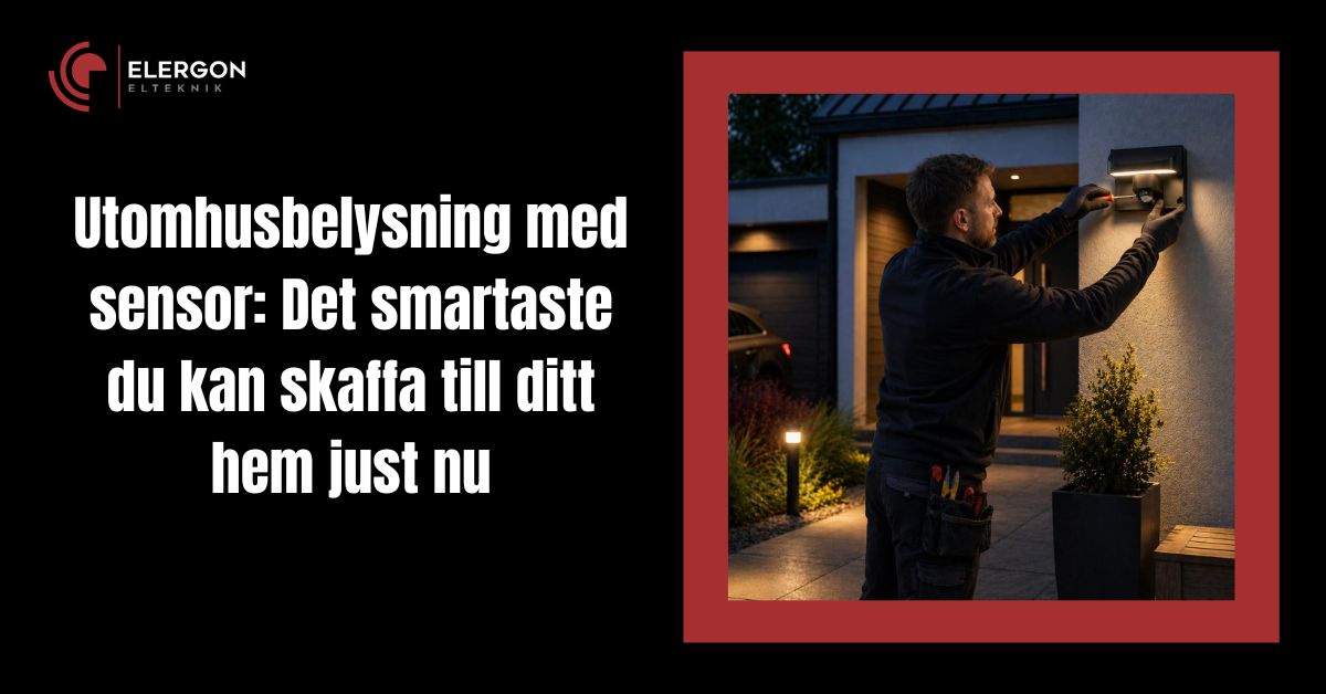 modern utomhusbelysning med sensor vid entré och uppfart